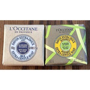 Lot of 2 L'Occitane‎ Shea Butter Extra-Gentle Soap 1.7oz / 50g Milk & Bergamot